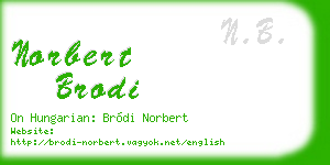 norbert brodi business card